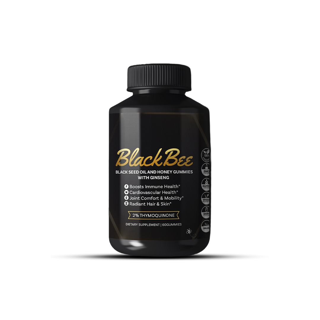 Black Seed Oil and Honey Gummies with Ginseng - Natural Healthcare Product for Skin Care and Immune Support - Dietary Supplement